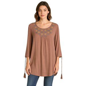 UMGee Shirt Top Blouse Tunic Tassel Tie Sleeves Women's Small WOMAN'S